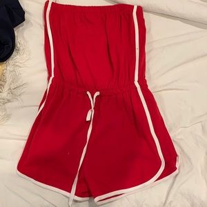 Red no sleeve romper